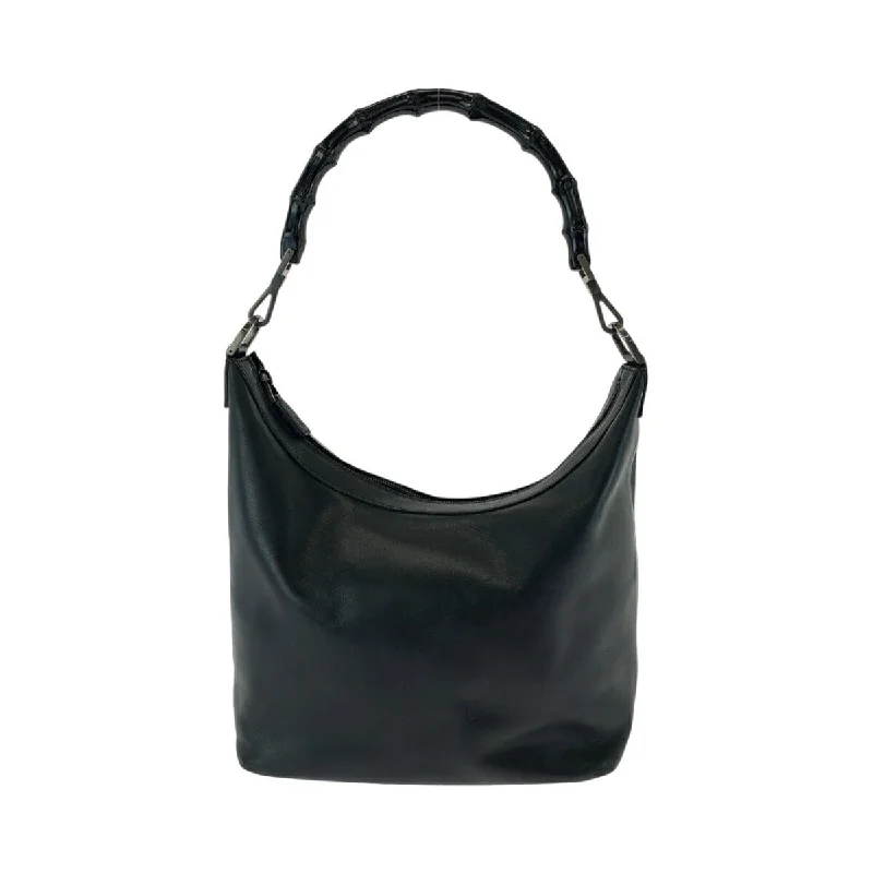 Canvas handle bags perfect for casual outings -Gucci Bamboo Leather Hobo Shoulder Bag