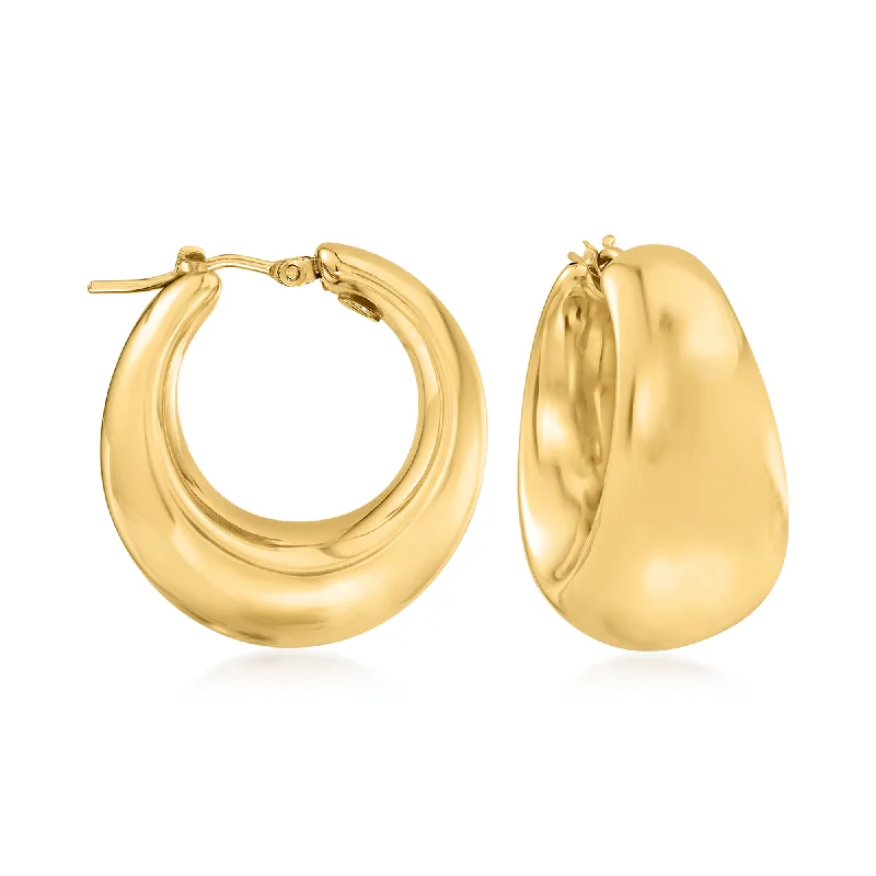 Crystal and Pearl Drop Earrings for Glamour -Ross-Simons Italian 18kt Gold Over Sterling Hoop Earrings