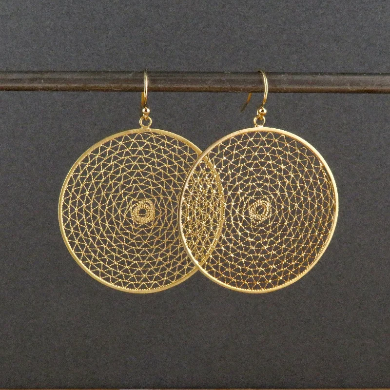 Drop Earrings for Mother's Day -Mesh Circle Earrings