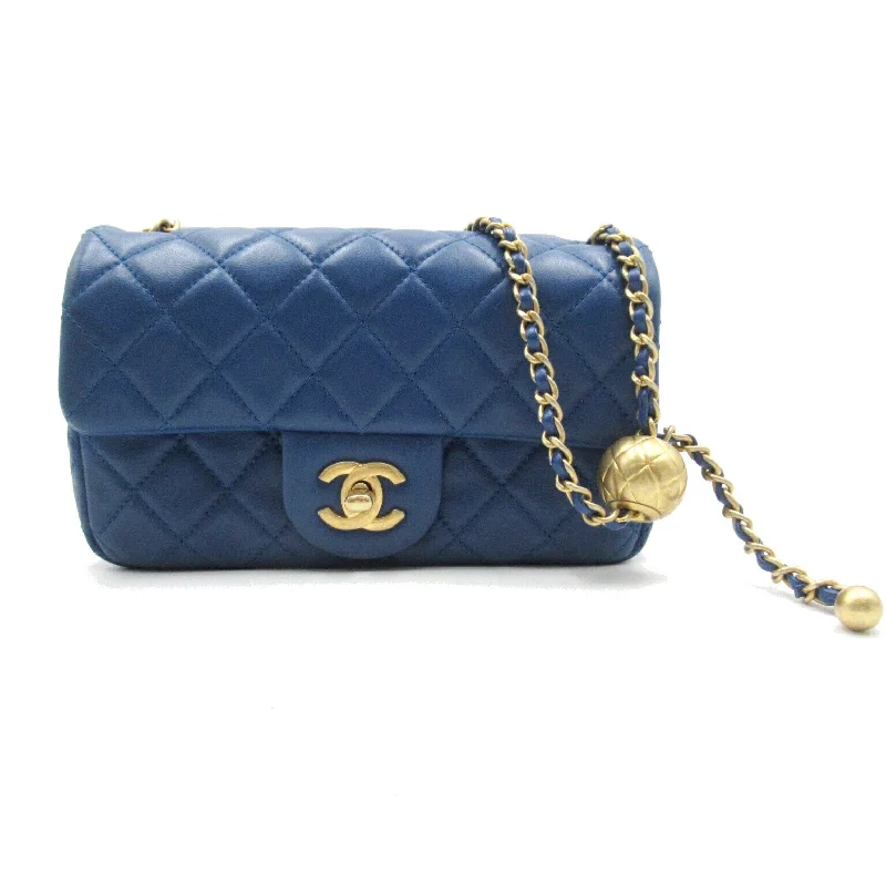 Handle bags with bright neons for visibility -Chanel Lambskin Mini Matelasse Shoulder Bag