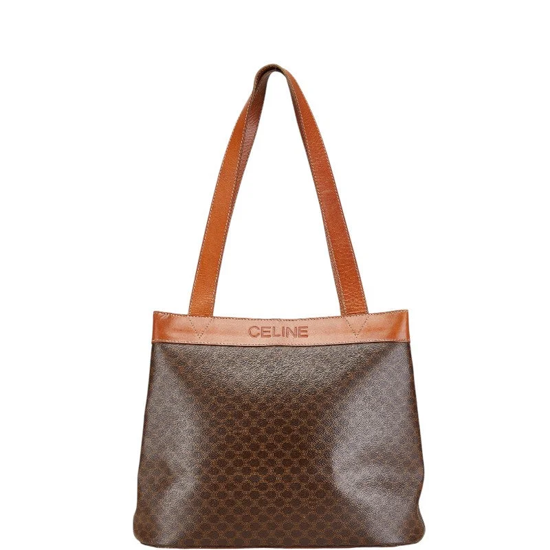 Insulated handle bags for keeping food fresh -Celine Macadam Brown PVC Leather Tote Bag