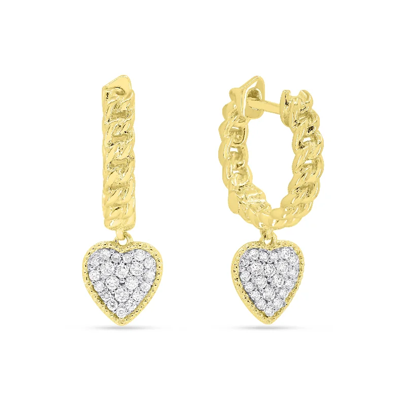 Large Drop Earrings for Statement -0.24Ct White Diamond Drop/dangle Earrings In 14K Yellow Gold