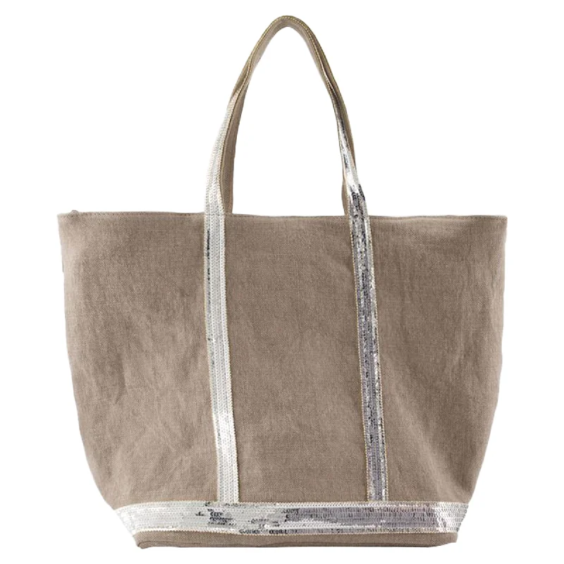 Durable handle bags for heavy-duty everyday use -Cabas L Shopper Bag - Vanessa Bruno - Linen - Grey