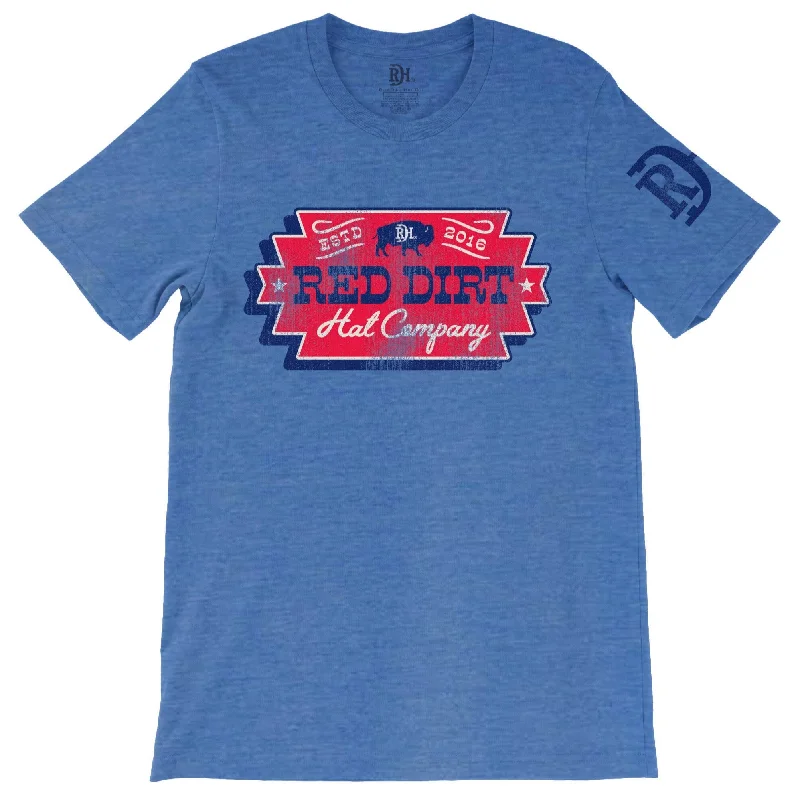 Checkered Shirts for Trend -Red Dirt Hat Co. "Triple Square" T-Shirt in Heather Royal