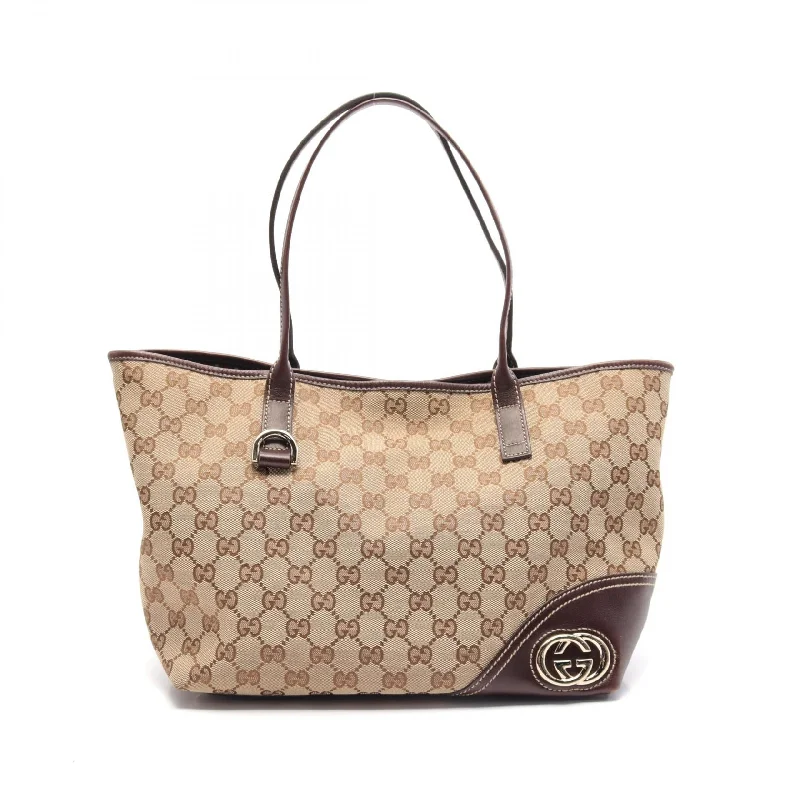 Handle bags with rugged canvas for outdoors -Gucci New Britt GG Canvas Tote Bag