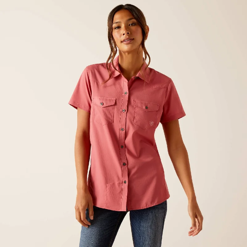 Lightweight Blouses for Easy -Ariat Women's VentTEK S/S Western Button Down Shirt in Slate Rose