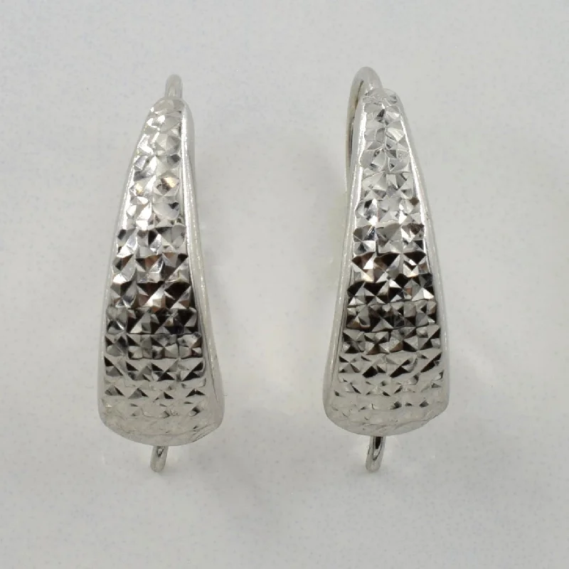 Hoop earrings with a chunky design for a bold and trendy statement-10k White Gold Hoop Earrings