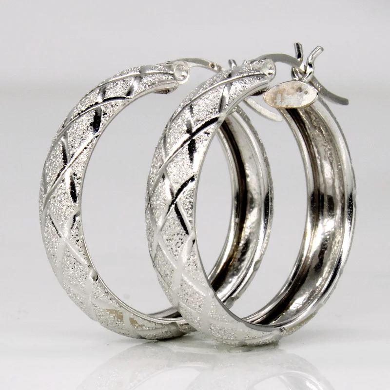 Hoop earrings with polished metal for a shiny and high-quality finish-10k White Gold Hoop Earrings