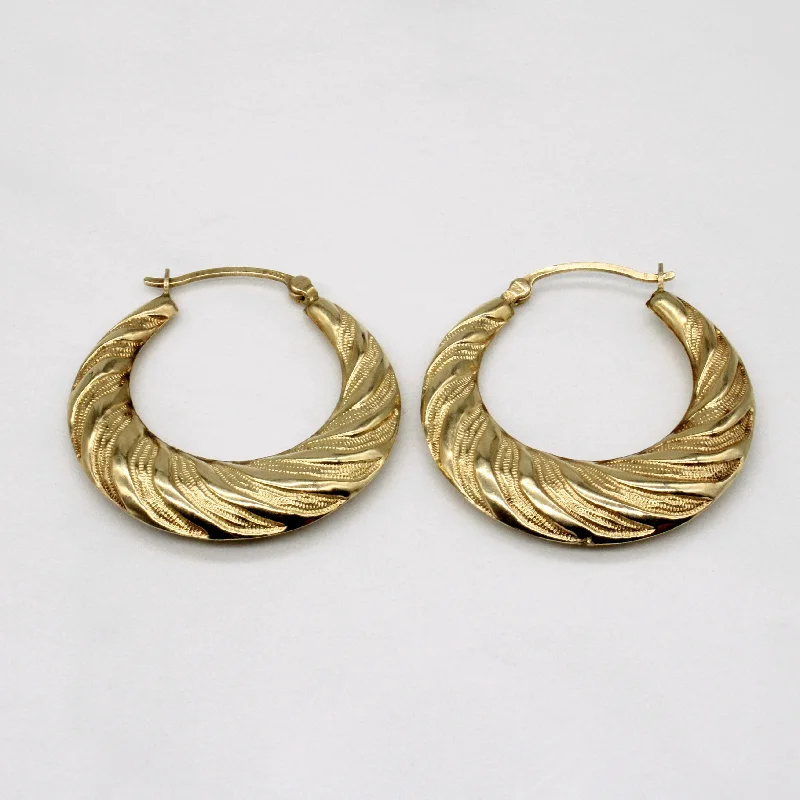 Best hoop earrings with delicate chain details for a trendy and stylish design-10k Yellow Gold Hoop Earrings