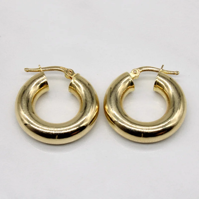 Hoop earrings with rhinestone embellishments for a glamorous and sparkling look-10k Yellow Gold Hoop Earrings