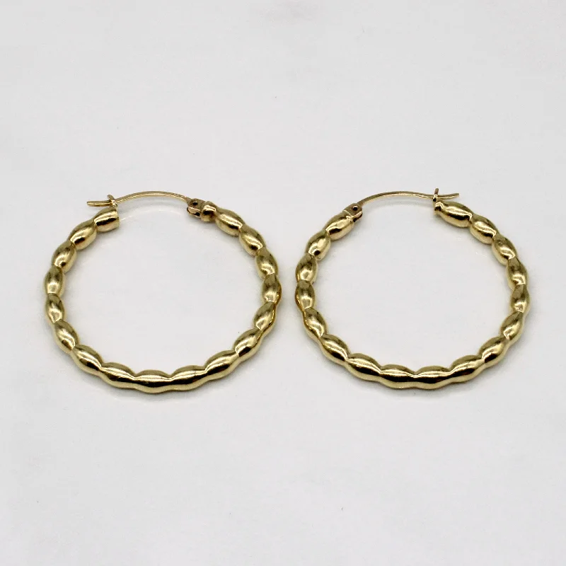 Hoop earrings with luxe velvet finishes for a rich and luxurious touch-10k Yellow Gold Hoop Earrings