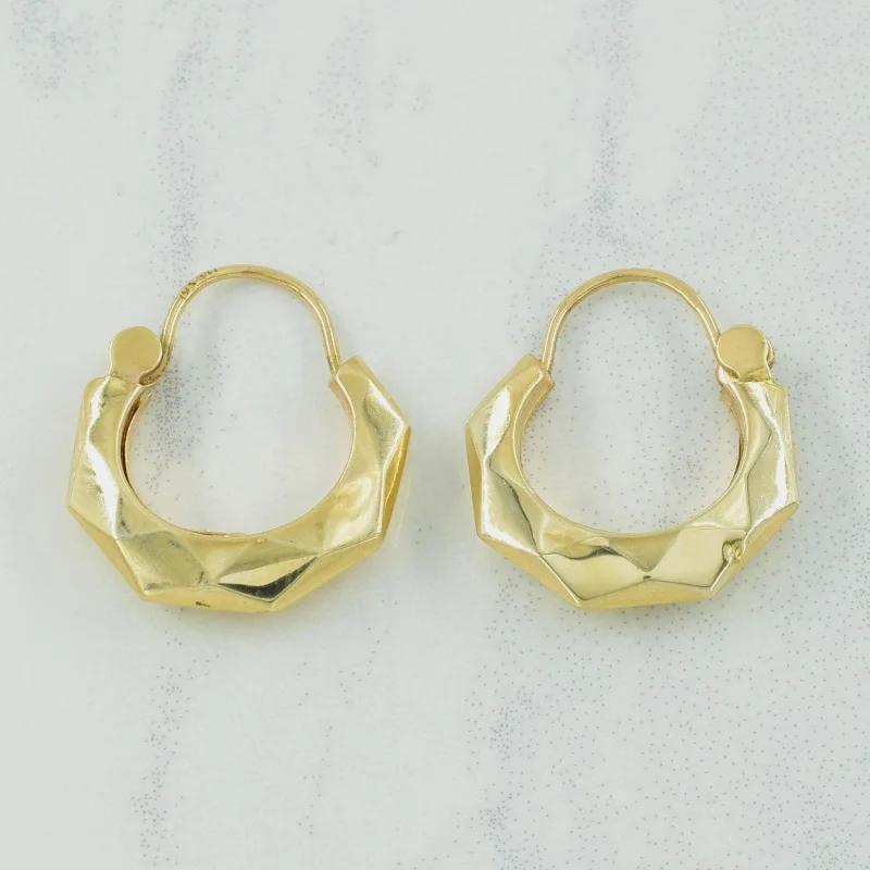 Best hoop earrings with Swarovski crystals for added sparkle and luxury-10k Yellow Gold Hoop Earrings