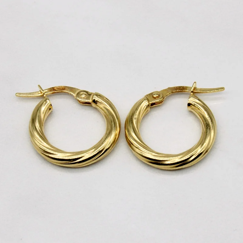 Hoop earrings with a matte finish for a sleek and sophisticated appearance-10k Yellow Gold Hoop Earrings