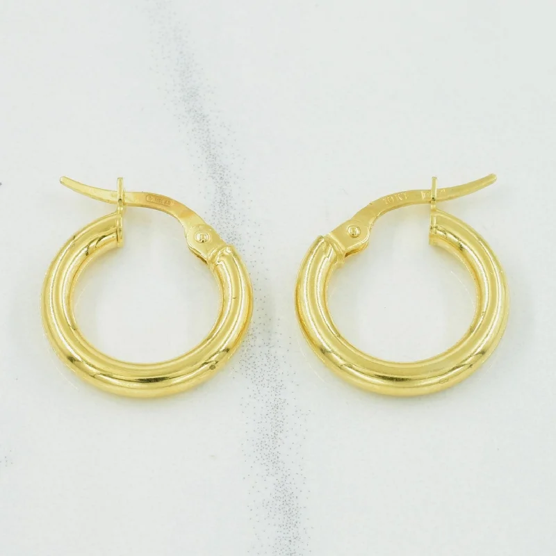 Best hoop earrings with geometric triangle shapes for a modern, chic design-10k Yellow Gold Hoop Earrings