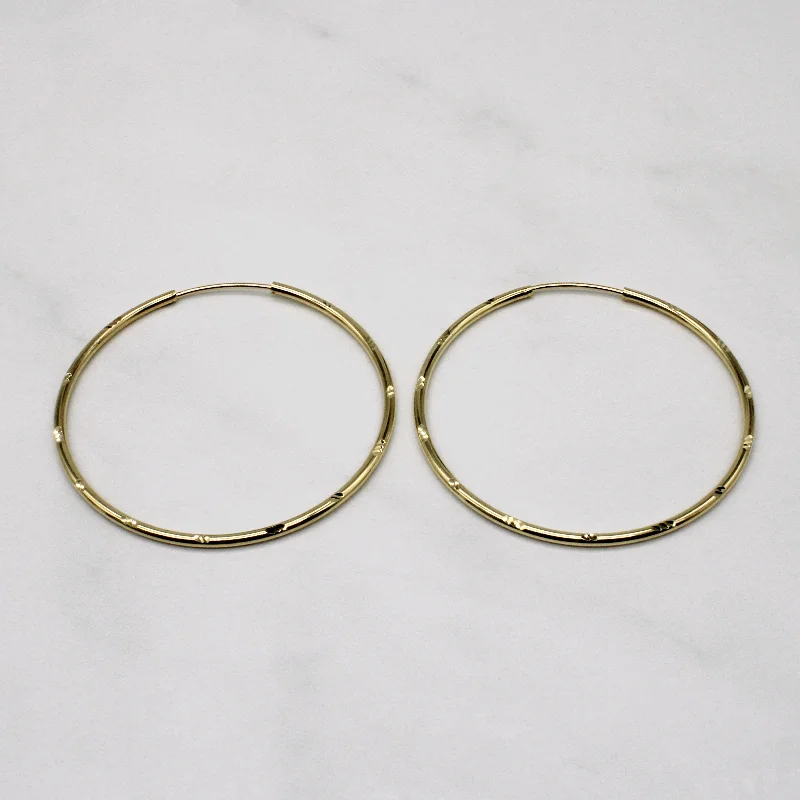 Hoop earrings with twisted metal designs for a dynamic and modern style-10k Yellow Gold Large Hoop Earrings