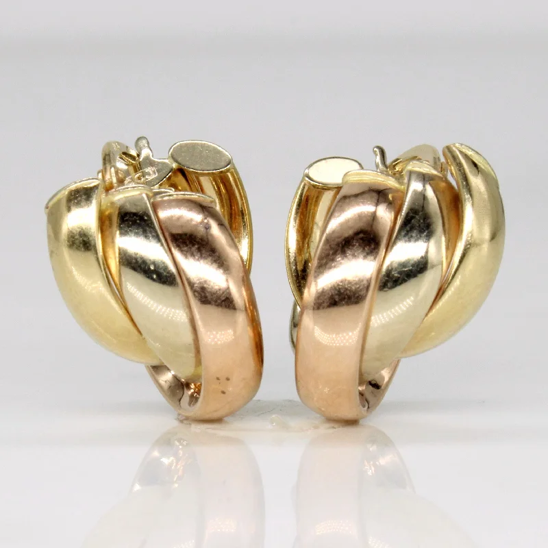 Best hoop earrings with detachable studs for a versatile and adjustable accessory-14k Tri Tone Gold Earrings