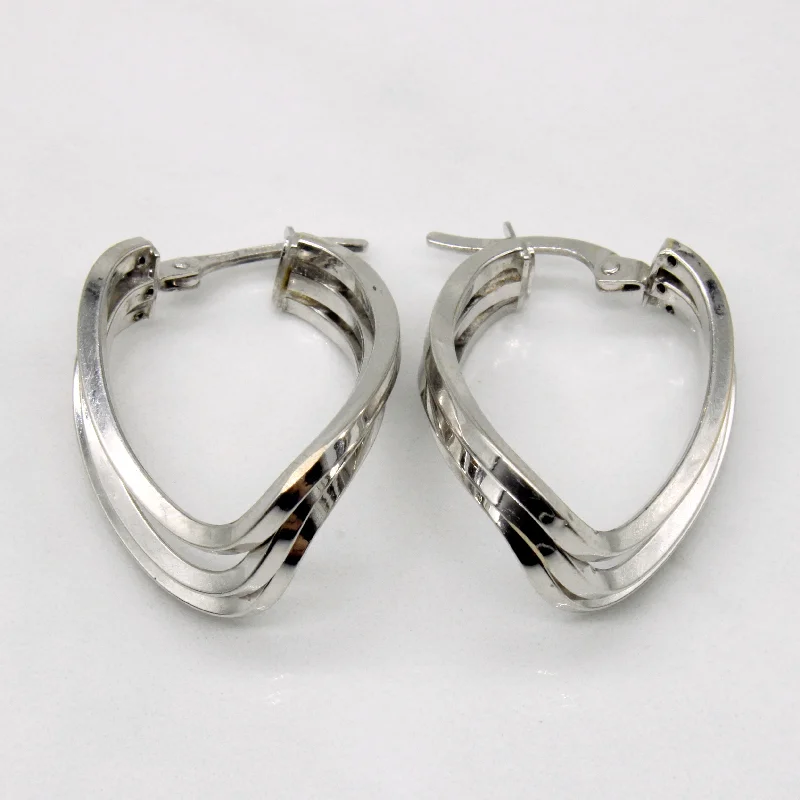 Hoop earrings with faceted crystals for added sparkle and shine-14k White Gold Hoop Earrings