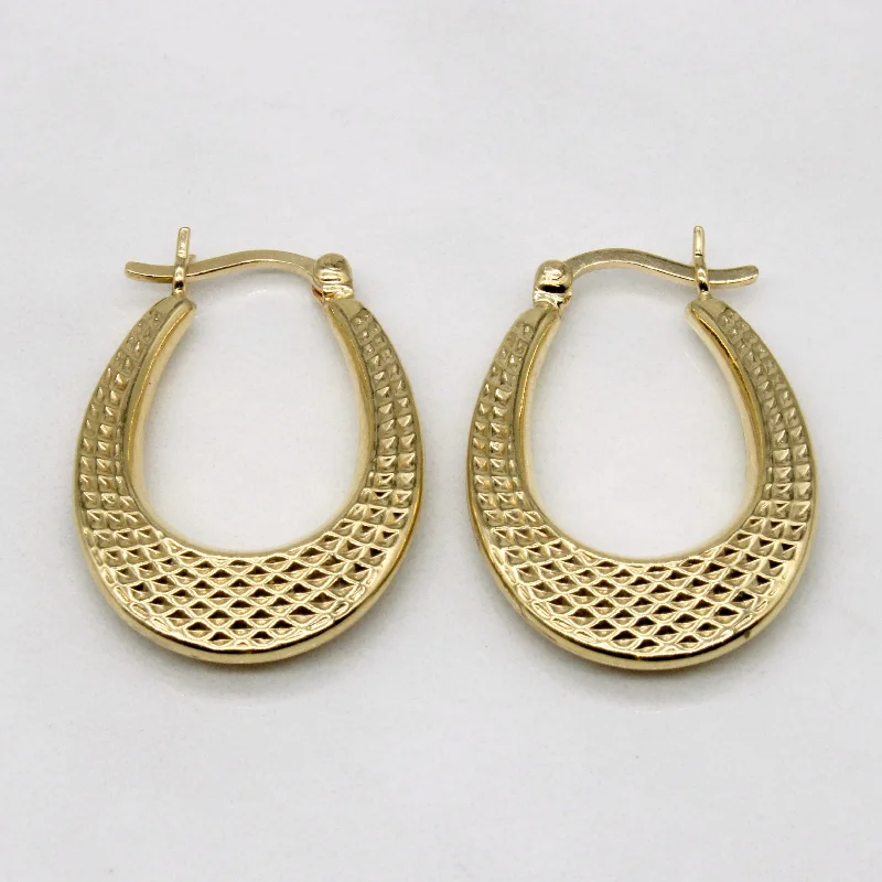 Best hoop earrings with braided leather for a rustic, stylish finish-14k Yellow Gold Earrings