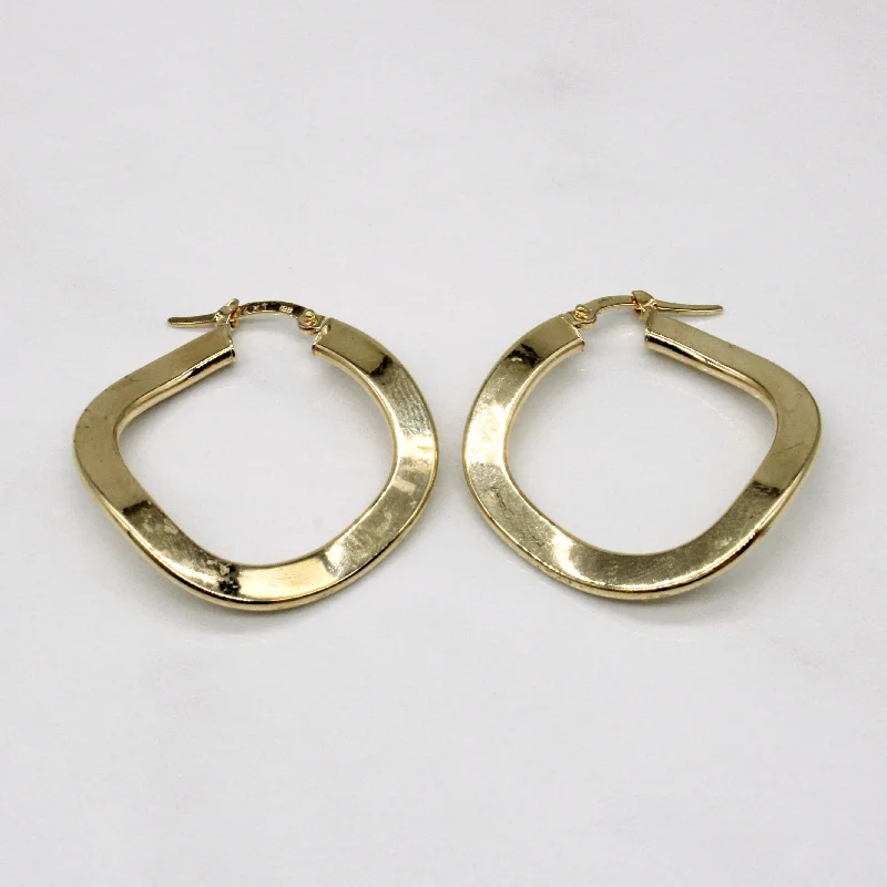 Hoop earrings with spiral designs for a dynamic and fluid look-14k Yellow Gold Hoop Earrings