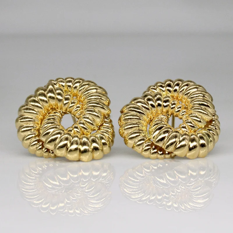 Best hoop earrings with intricate beaded details for a textured, stylish appearance-14k Yellow Gold Knot Earrings