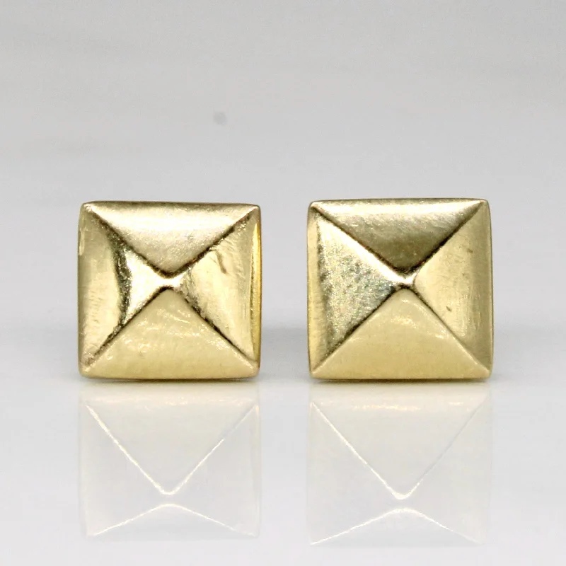 Best hoop earrings with Swarovski crystals for added sparkle and luxury-14k Yellow Gold Pyramid Earrings