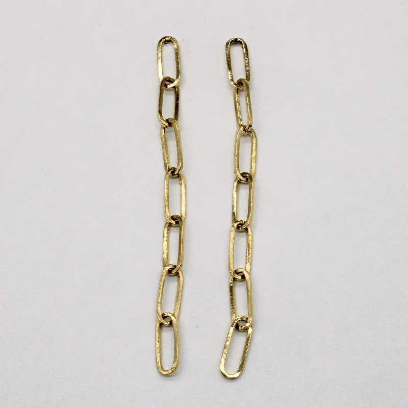 Best hoop earrings with intricate beaded details for a textured, stylish appearance-18k Yellow Gold Chain Link Earrings