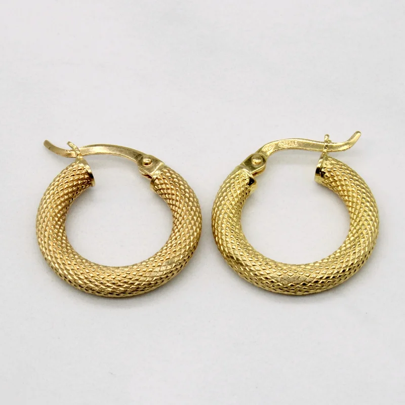 Hoop earrings with oversized pearl accents for a statement-making look-18k Yellow Gold Hoop Earrings