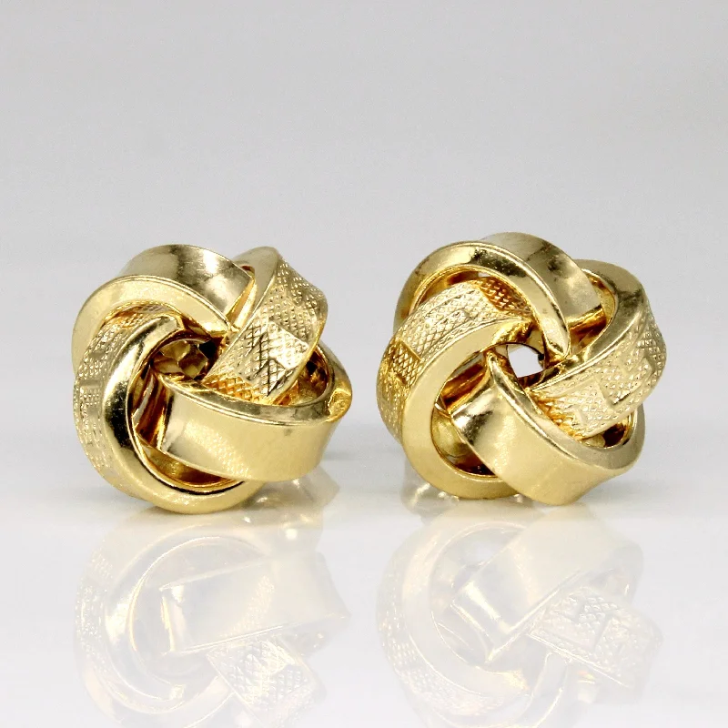 Best hoop earrings with matte finish for a sophisticated, understated design-18k Yellow Gold Knot Earrings