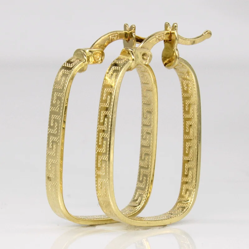 Hoop earrings with snake print designs for an edgy, wild appearance-18k Yellow Gold Soft Rectangle Hoop Earrings