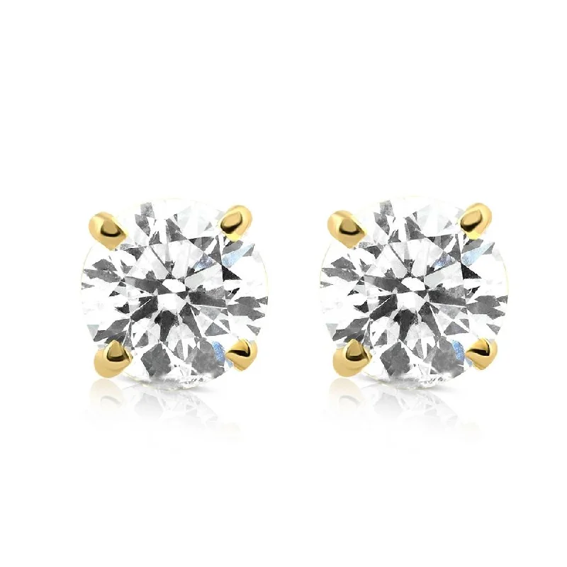 Best hoop earrings with crescent-shaped designs for a bold, moon-inspired style-3/8ct Diamond Studs 14K Yellow Gold