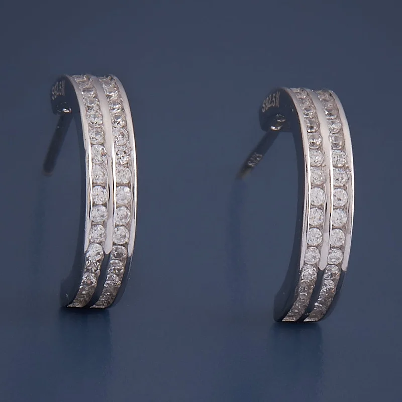 Hoop earrings with satin finishes for a smooth and elegant appearance-92.5 Silver Earring 164275