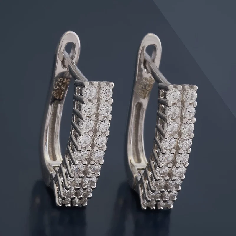 Hoop earrings with gold accents for a warm, elegant statement piece-92.5 Silver Earring 176469