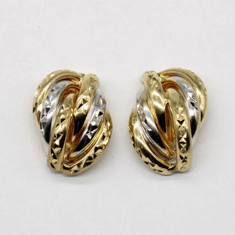 Best hoop earrings with stacked layers for a dimensional and bold look-9k Two Tone Gold Earrings