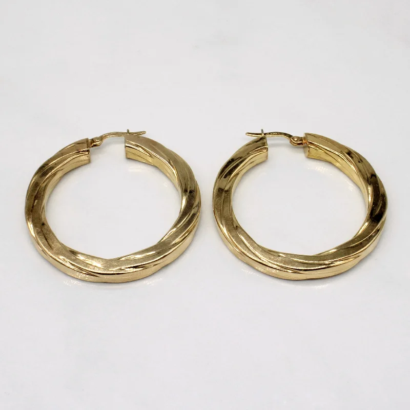 Best hoop earrings with geometric cuts for a sharp, modern appeal-Italian 9k Yellow Gold Hoop Earrings