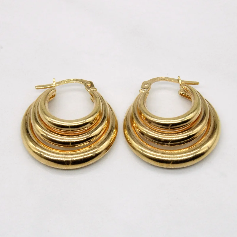 Best hoop earrings with matte finish for a sophisticated, understated design-9k Yellow Gold Hoop Earrings