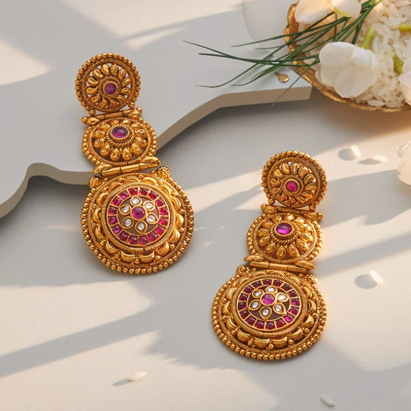 Hoop earrings with luxe velvet finishes for a rich and luxurious touch-Antique Earring 167873