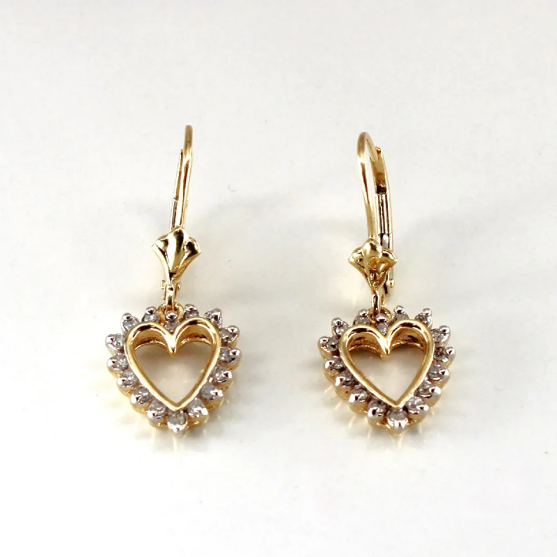 Hoop earrings with rhinestone embellishments for a glamorous and sparkling look-Dangle Heart Diamond Earrings | 0.32ctw |