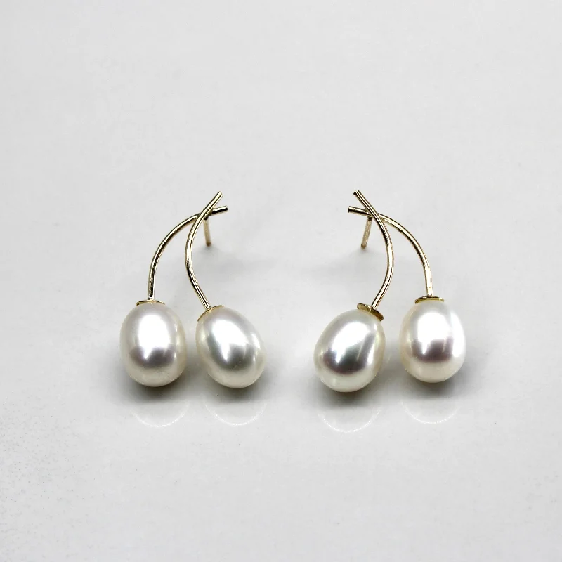 Best hoop earrings with custom designs for a personalized, unique accessory-Drop Pearl Earrings