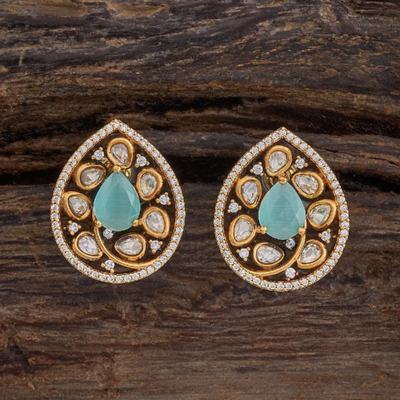 Best hoop earrings with oval shapes for a unique and elongated design-Kundan Earring 174060