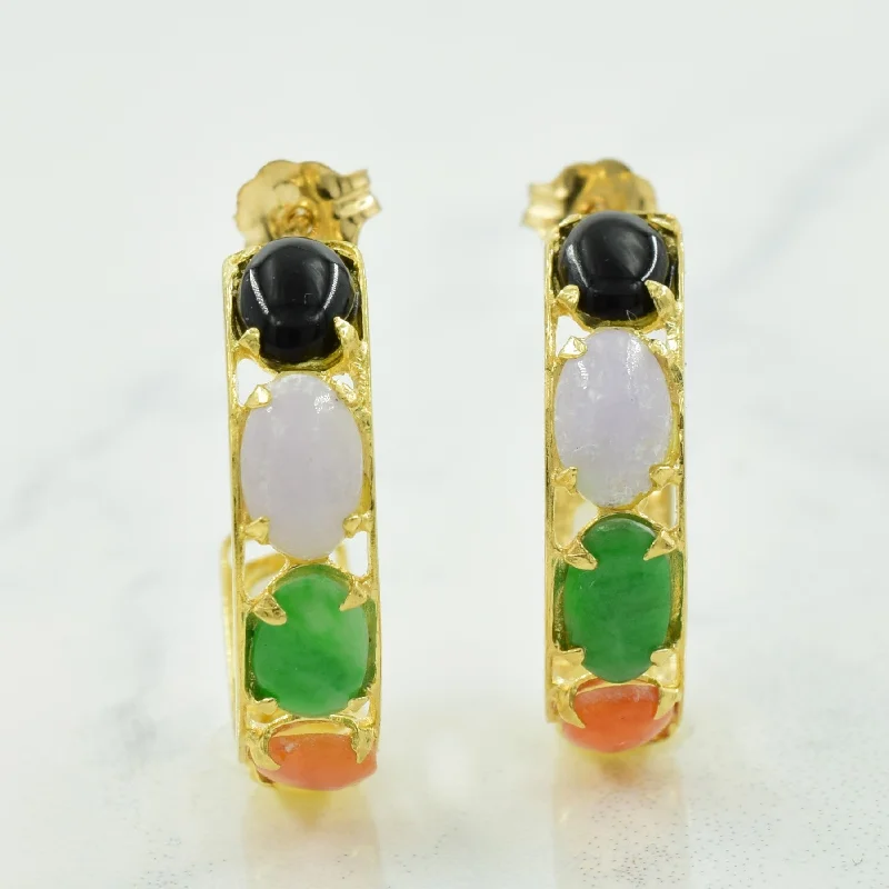 Small hoop earrings for a delicate and understated everyday wear-Multi Color Jade Earrings | 4.80ctw |