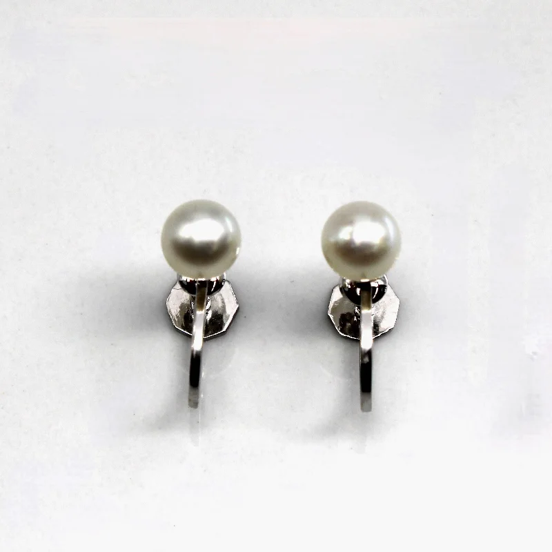 Hoop earrings with polished silver finish for a shiny, modern appeal-Pearl Clip Back Earrings