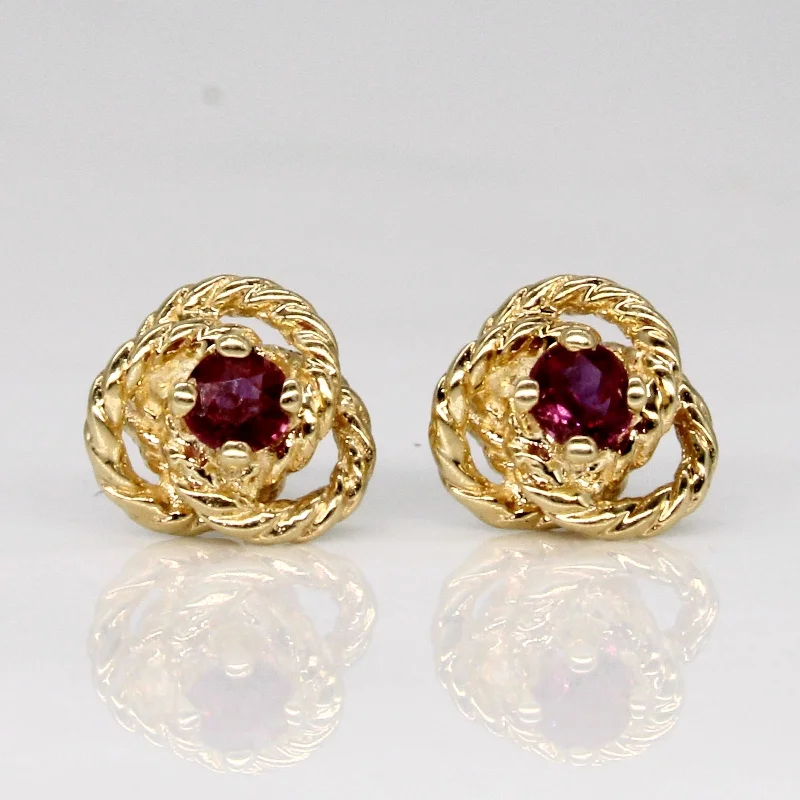 Hoop earrings with cut-out designs for a creative and lightweight effect-Ruby Earrings | 0.10ctw |