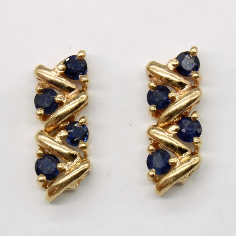 Hoop earrings with luxe velvet finishes for a rich and luxurious touch-Sapphire Earrings | 0.40ctw |