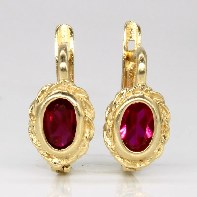 Hoop earrings with polished metal for a shiny and high-quality finish-Synthetic Ruby Earrings | 0.70ctw |