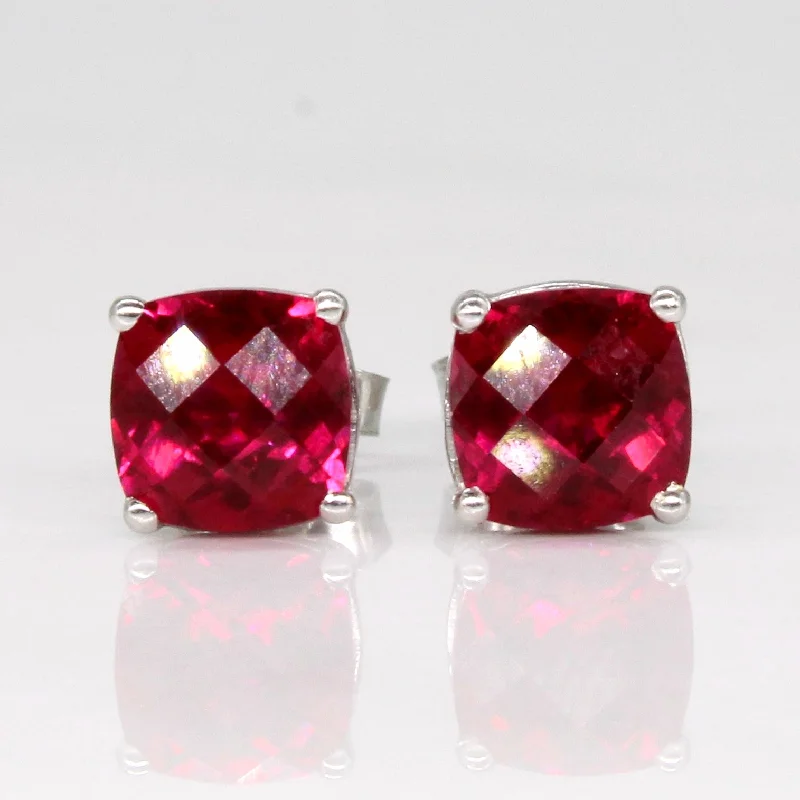 Best hoop earrings with asymmetrical designs for a fashion-forward, avant-garde look-Synthetic Ruby Earrings | 2.50ctw |