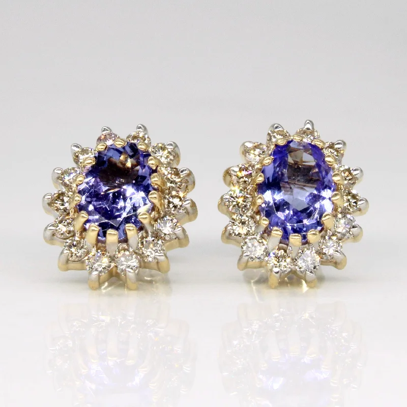 Best hoop earrings with gold for a luxurious and timeless look-Tanzanite & Diamond Earrings | 1.20ctw, 0.56ctw |