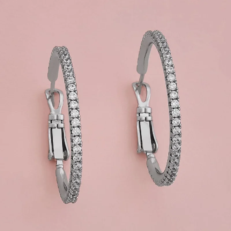 Best hoop earrings with textured silver for a rustic and organic finish-Trendy Earring 172923