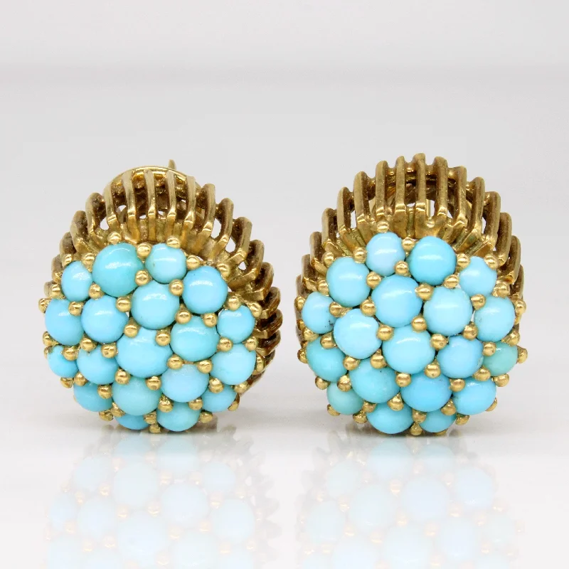 Best hoop earrings with hammered gold for a rustic yet elegant look-Turquoise Earrings | 3.88ctw |