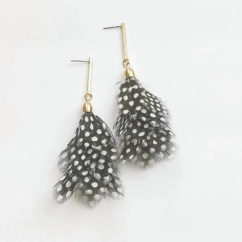 Best hoop earrings with geometric shapes for a modern and artistic appeal-Women's Pheasant Fan Earrings In Polka Dot