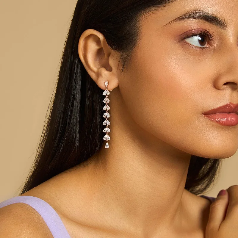 Best hoop earrings with snake chain details for a sleek and modern touch-Zircon Earring 175361